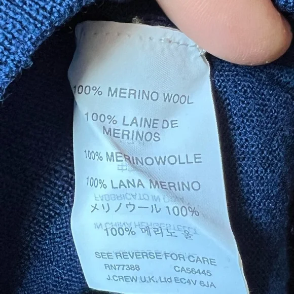 J. Crew blue merino 3/4 sleeve sweater size S - Picture 4 of 4